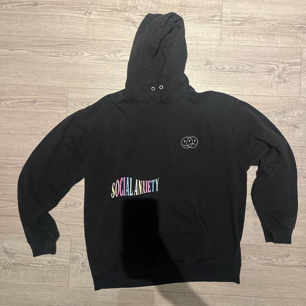 Back letter graphic statement hoodie // Size XL